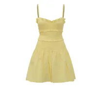 Gesmoktes Minikleid - Gelb