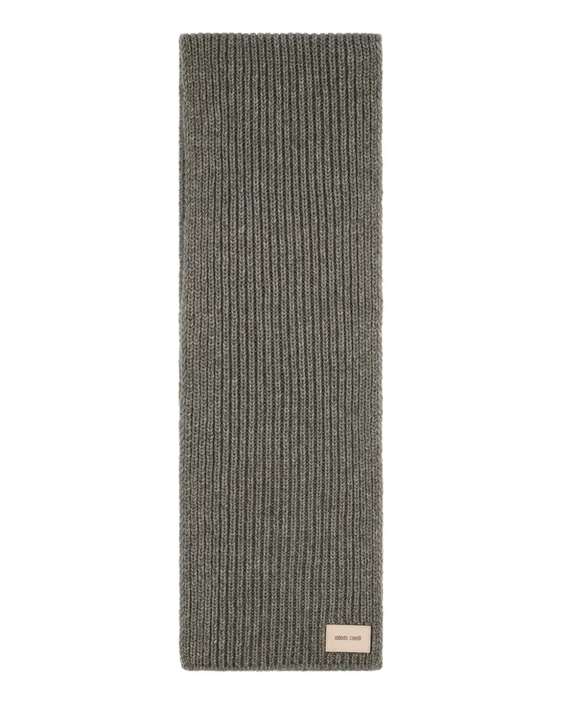 Roberto Cavalli Schal mit Logo-Detail - Grau Grau