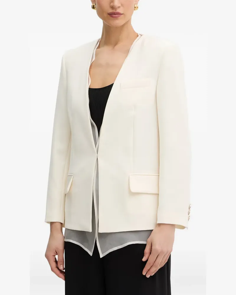 Simona Corsellini Cady organza-detail blazer - Nude Nude