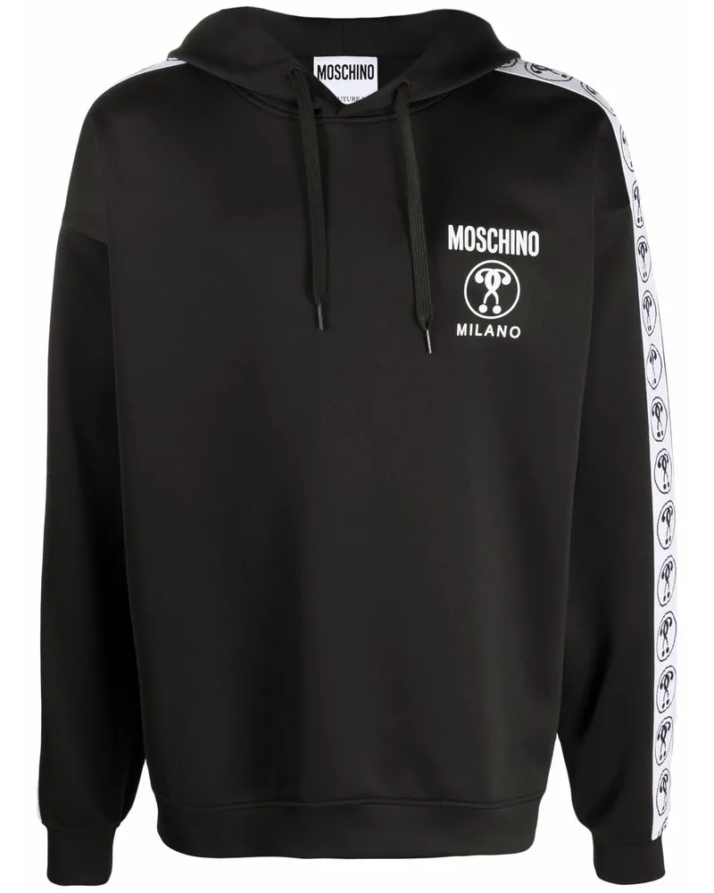 Moschino Hoodie mit Logo-Streifen - Schwarz Schwarz
