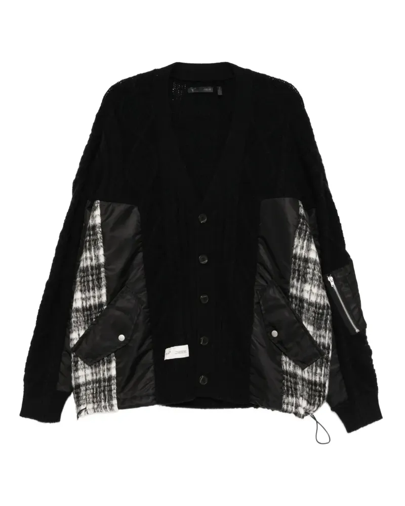 FIVE CM Cardigan im Patchwork-Look - Schwarz Schwarz