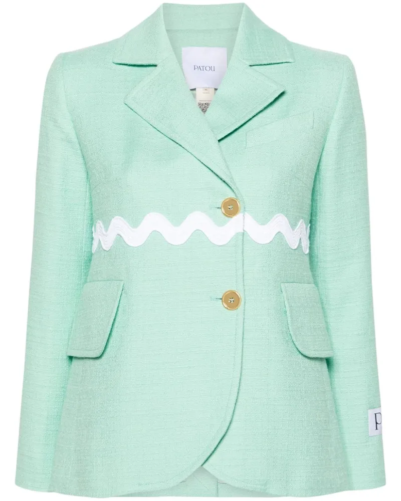 Patou Wave Tweed-Blazer - Grün Grün