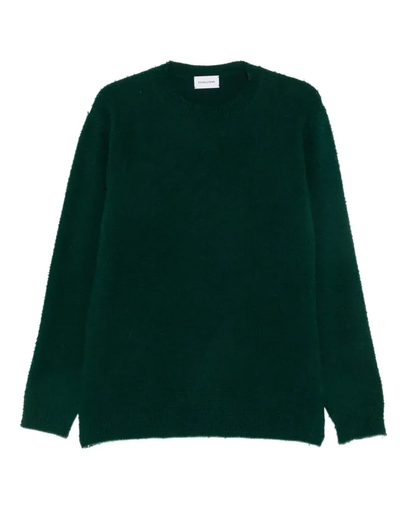 Scaglione Bouclé-Pullover mit Rundhalsausschnitt - Grün Grün