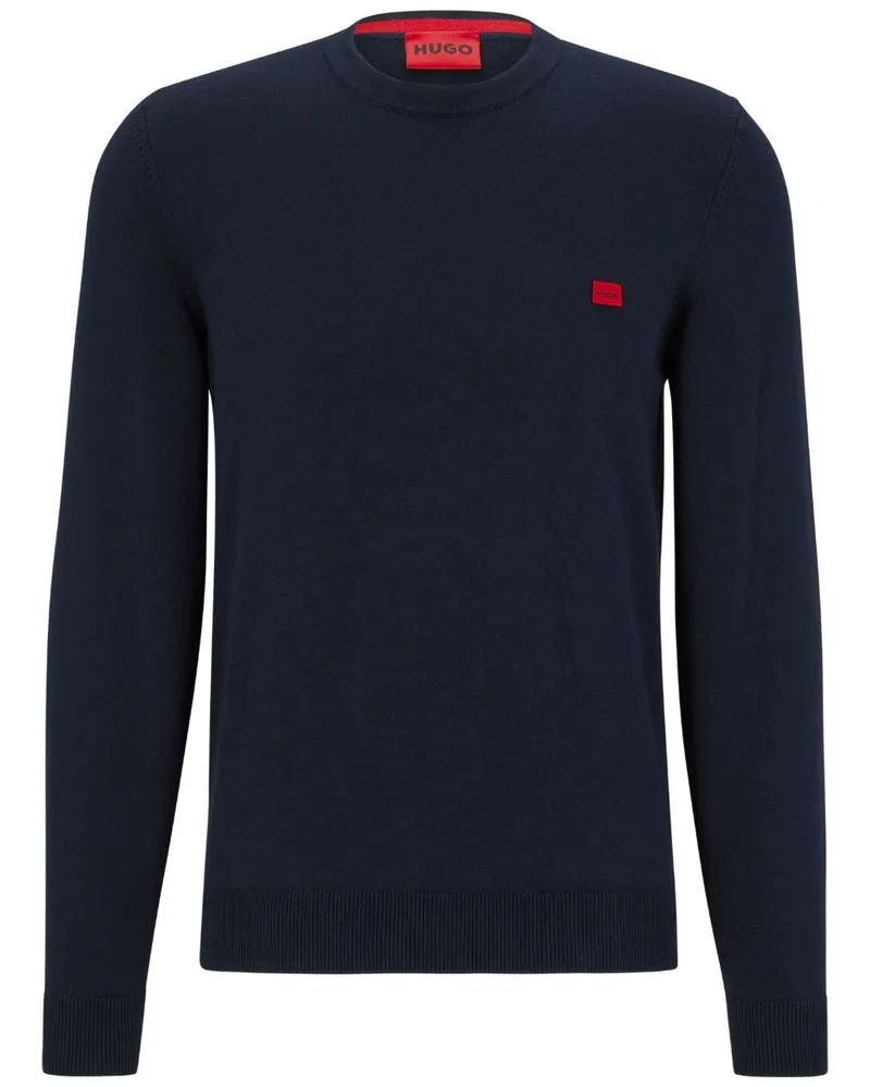 HUGO BOSS San Cassius Pullover mit Logo-Patch - Blau Blau