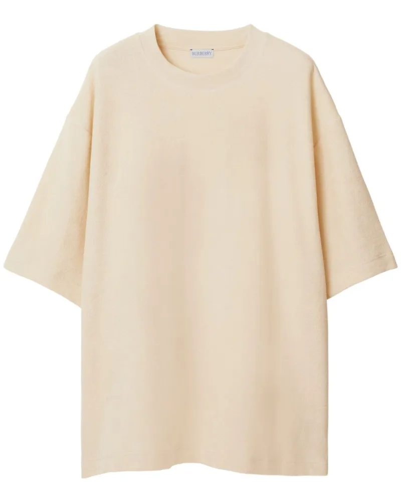 Burberry T-Shirt aus Frottee mit Logo-Jacquard - Nude Nude