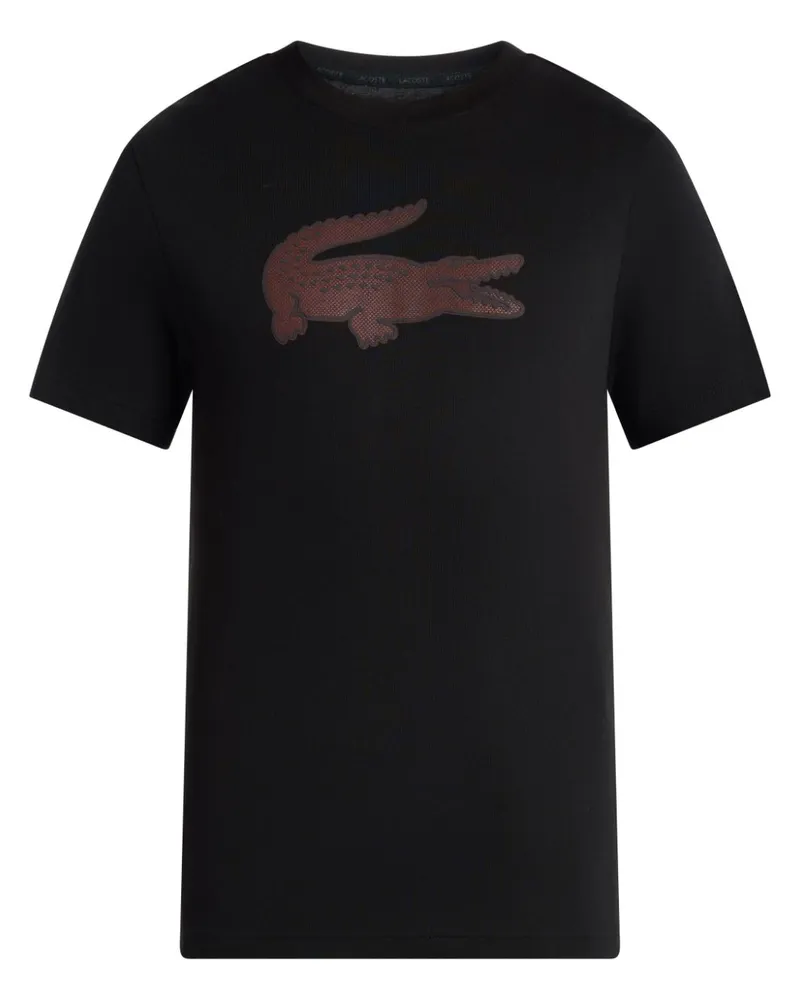 Lacoste T-Shirt mit Logo-Print - Schwarz Schwarz