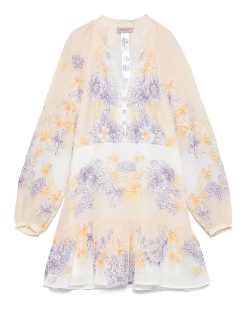 Twin-Set Kleid mit Blumen-Print - Gelb Gelb