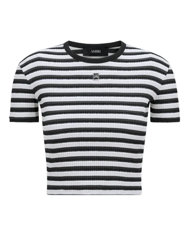 Amiri Gestreiftes MA T-Shirt - Weiß Weiß