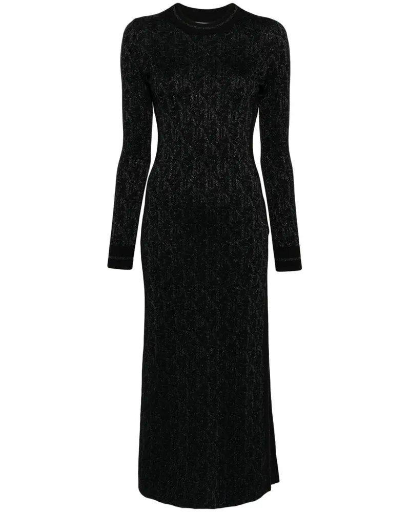 Palm Angels Kleid aus Monogramm-Jacquard - Schwarz Schwarz
