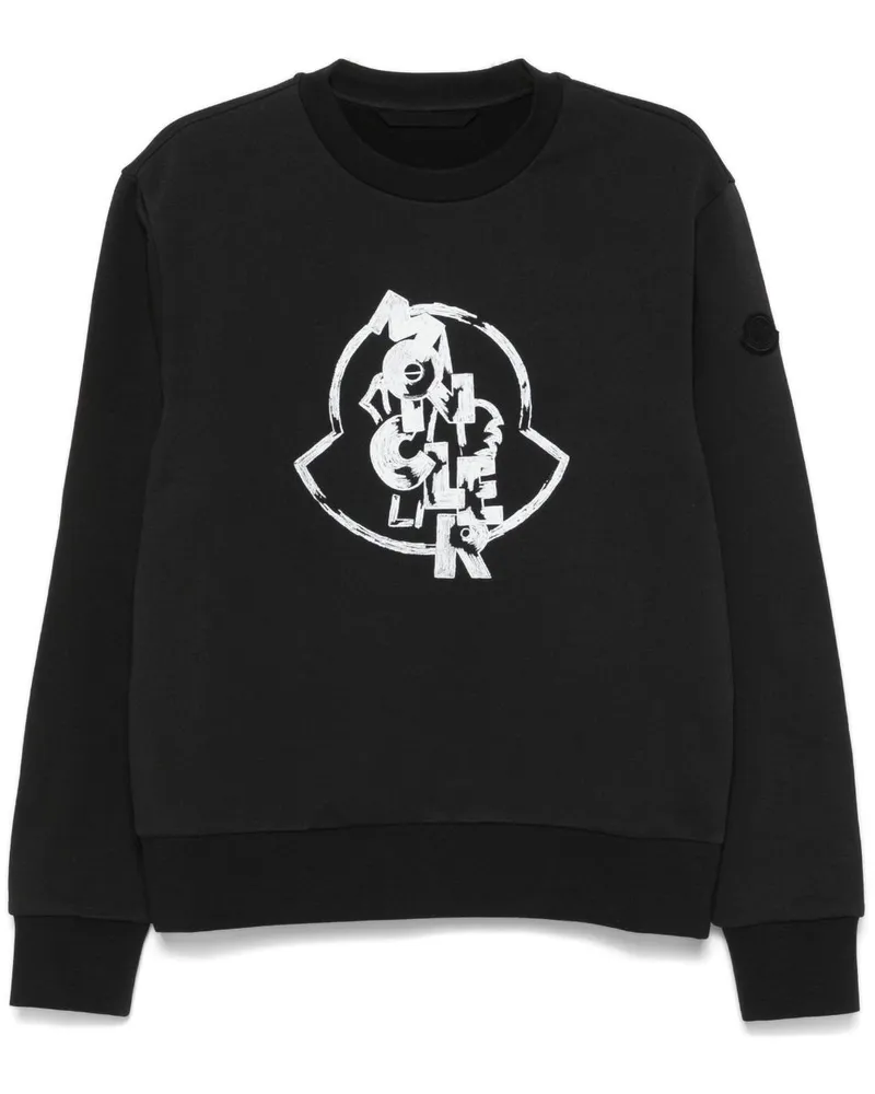 Moncler Sweatshirt mit Logo-Print - Schwarz Schwarz