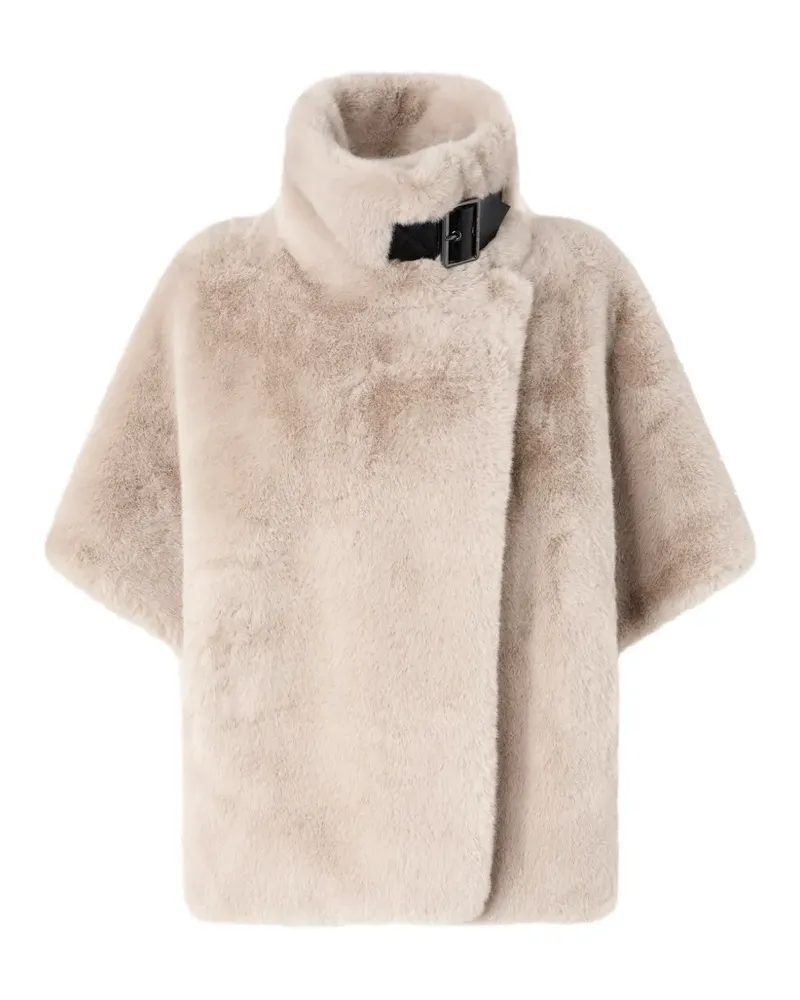 Pinko Jacke aus Faux Fur mit Schnallendetail - Nude Nude