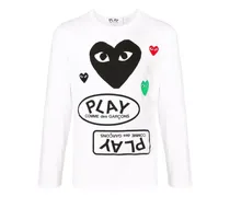 Langarmshirt mit Herz-Logo - Weiß