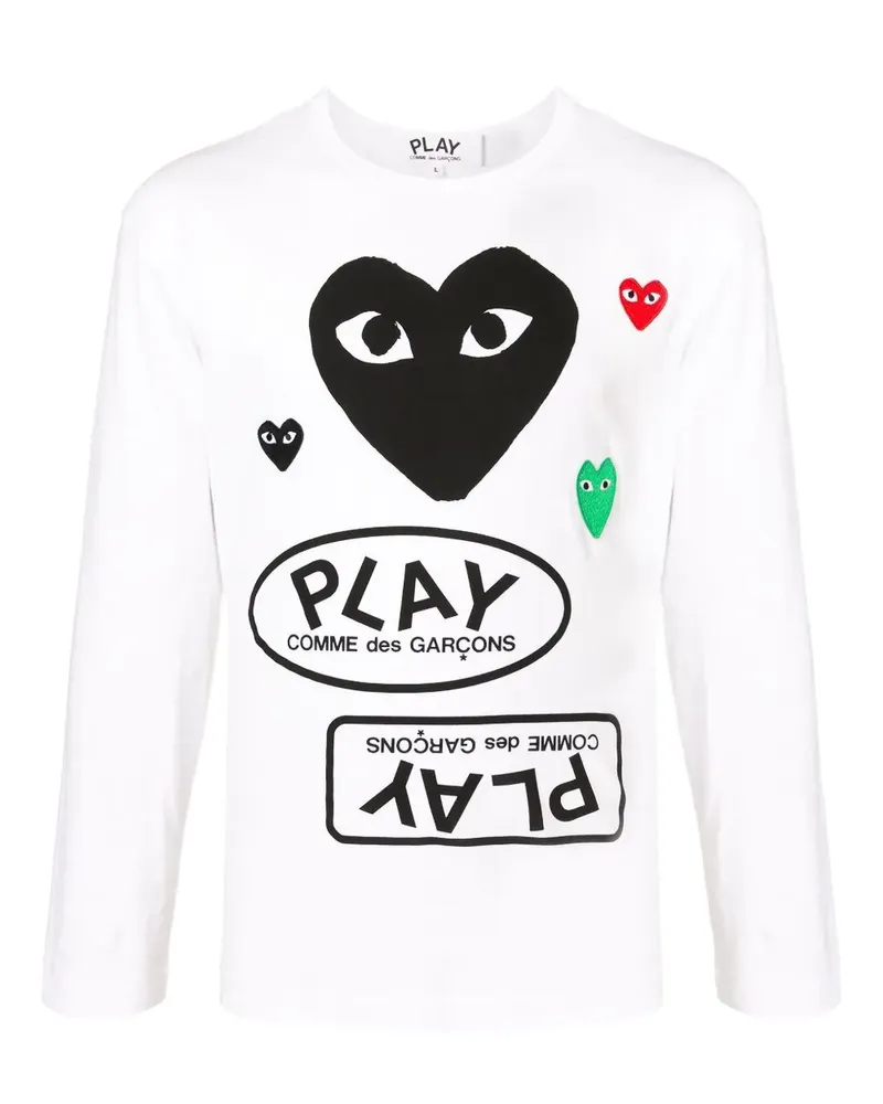 Comme des Garçons heart-logo long-sleeve t-shirt - Weiß Weiß