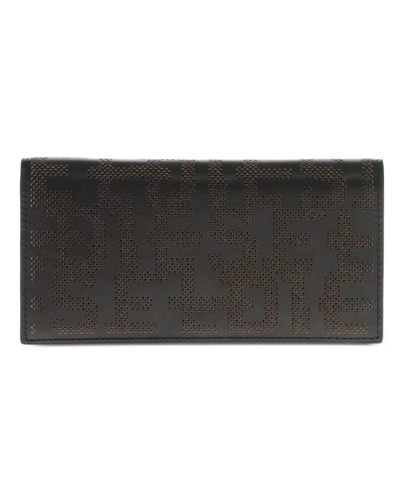 Diesel Portemonnaie mit perforiertem Logo - Schwarz Schwarz