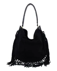 Isabel Marant Oskan Hobo Tote Bag mit Fransen Schwarz