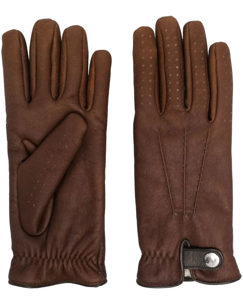 Brunello Cucinelli Perforierte Handschuhe aus Leder - Braun Braun