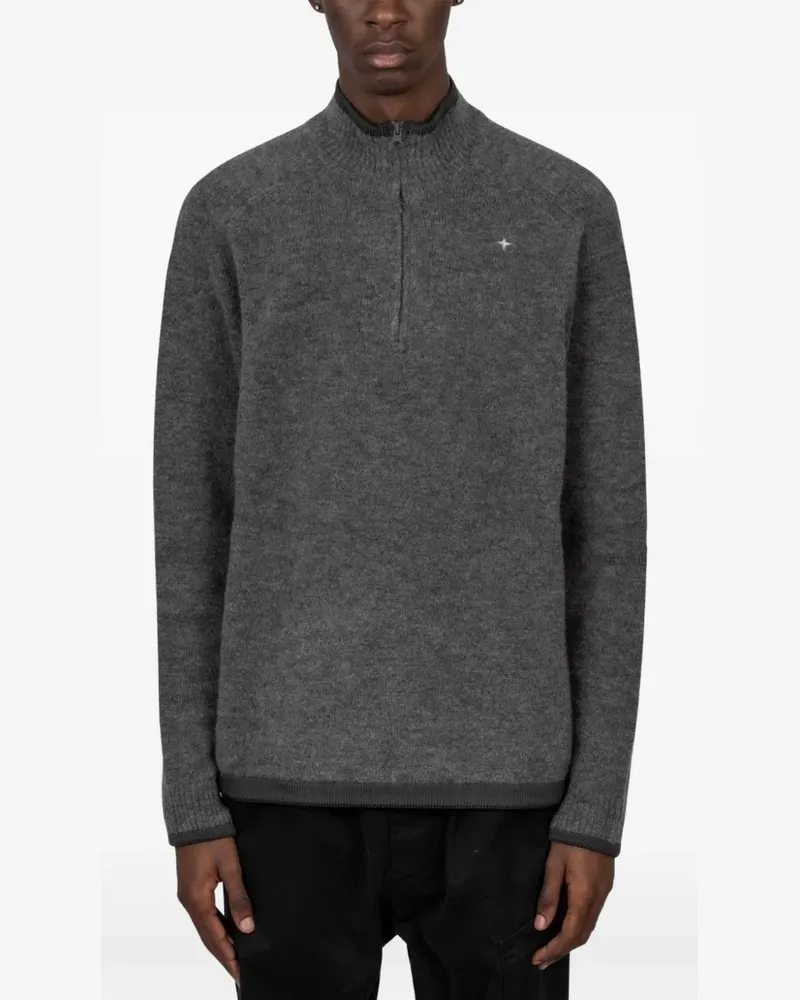 Stone Island 5100026 S.I. Sneakers aus gebürsteter Wolle Stellina Pullover - Grau Grau
