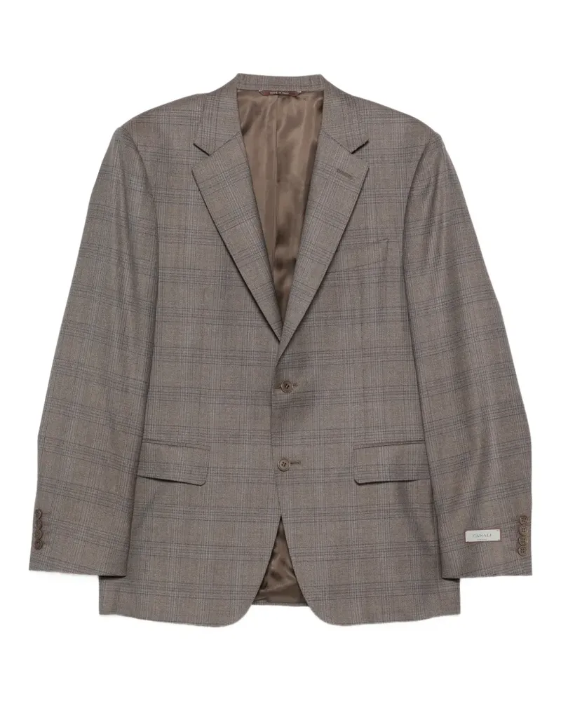 Canali check two-button blazer - Braun Braun