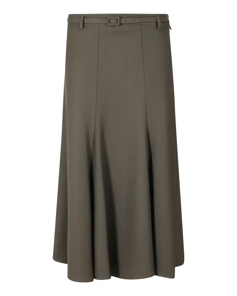 ALYSI belted flared midi skirt - Grau Grau