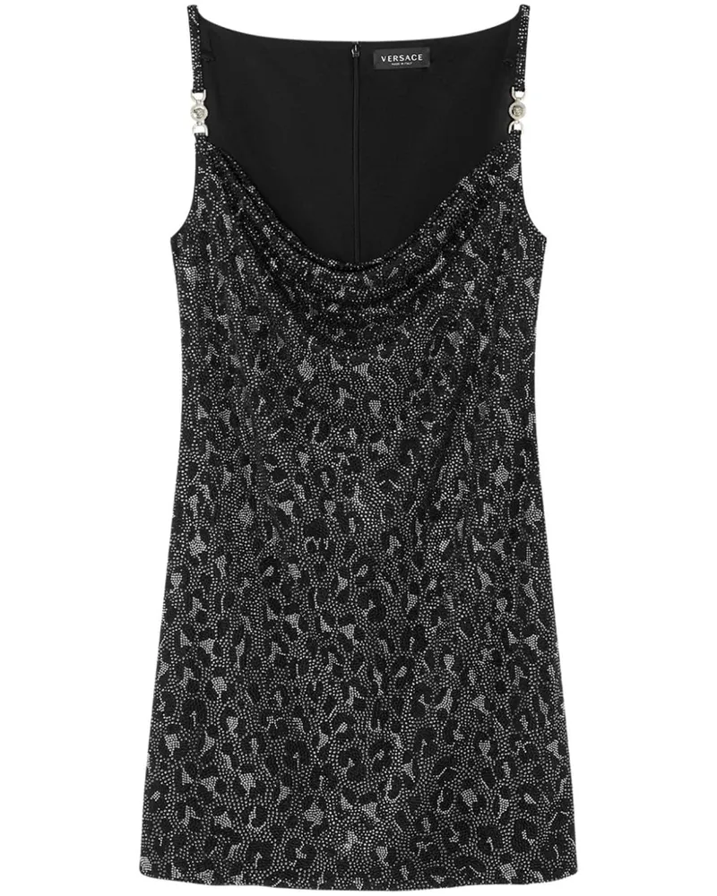 Versace Minikleid mit Leoparden-Print - Schwarz Schwarz