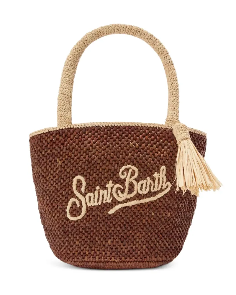 MC2 Saint Barth Marcy Tasche aus Raffiabast mit Quaste und Logo-Stickerei - Braun Braun