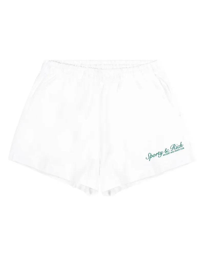 SPORTY & RICH Syracuse Disco Shorts mit Logo-Stickerei - Weiß Weiß