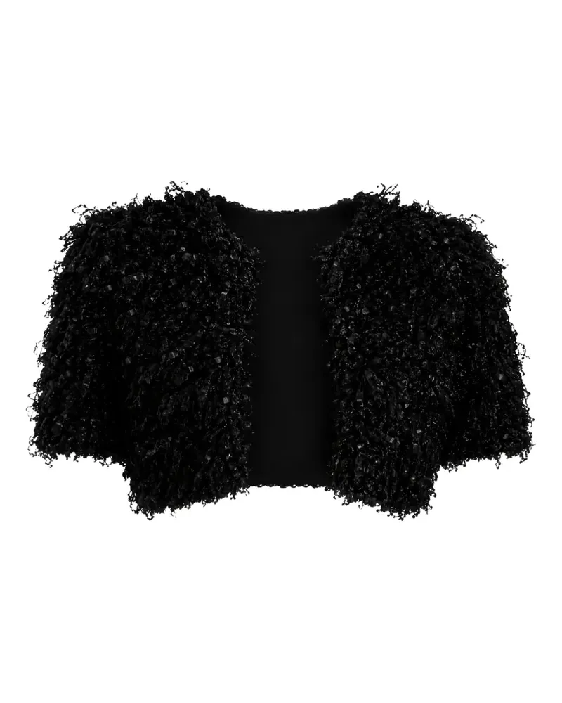 Twin-Set textured cropped jacket - Schwarz Schwarz