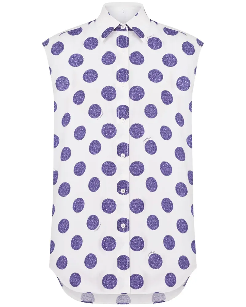 Moschino Hemd mit Polka Dots - Weiß Weiß
