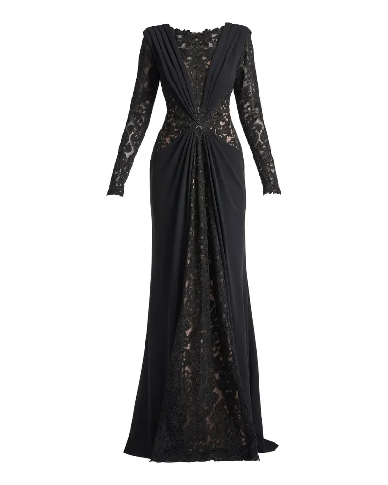 Tadashi Shoji Maxikleid aus Spitze - Schwarz Schwarz
