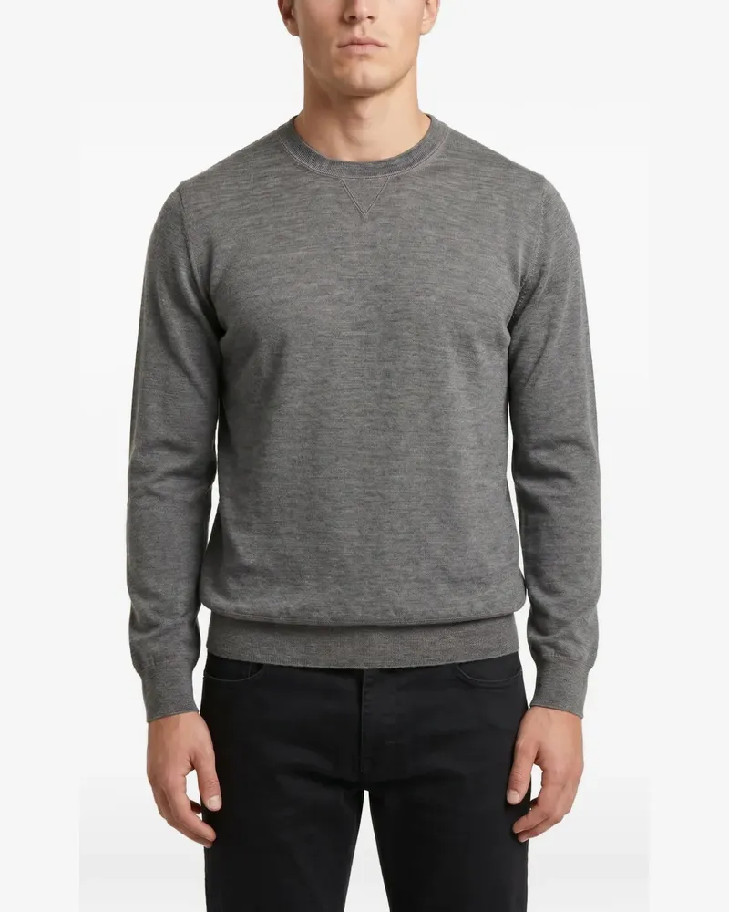 Brunello Cucinelli crew-neck triangular-stitch sweater - Grau Grau