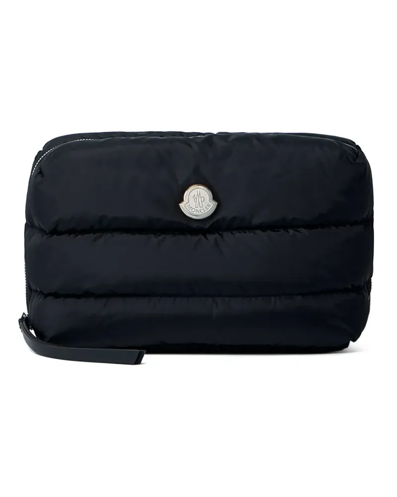 Moncler Gesteppte Caradoc Beautytasche mit Logo-Schild - Schwarz Schwarz