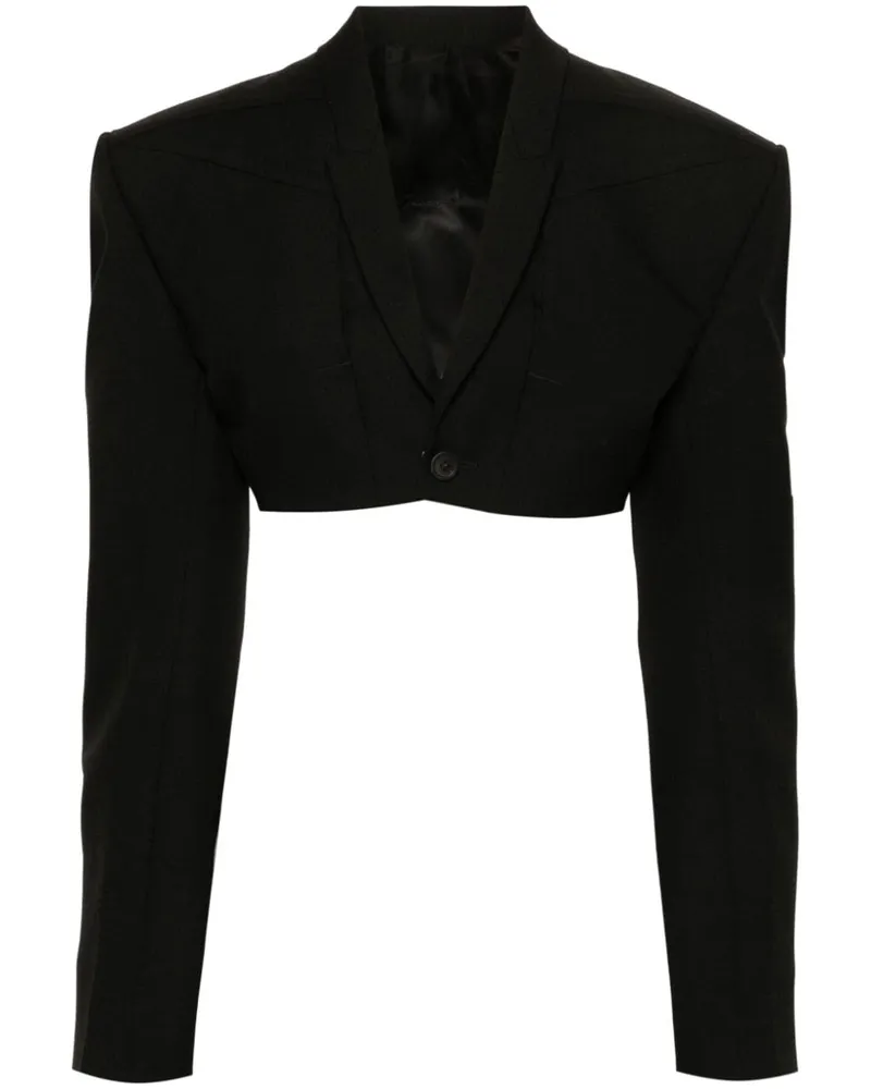 Rick Owens Tatlin Cropped-Blazer mit Riemendetail Schwarz