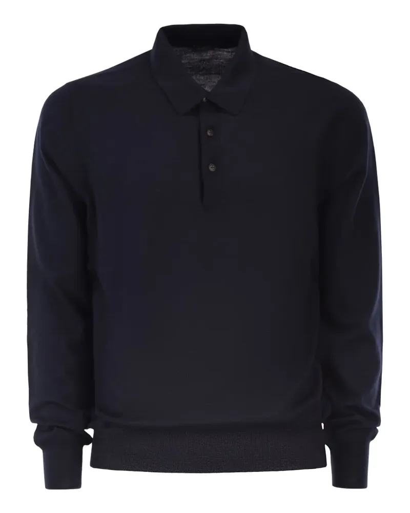 Kiton long-sleeve polo shirt - Blau Blau
