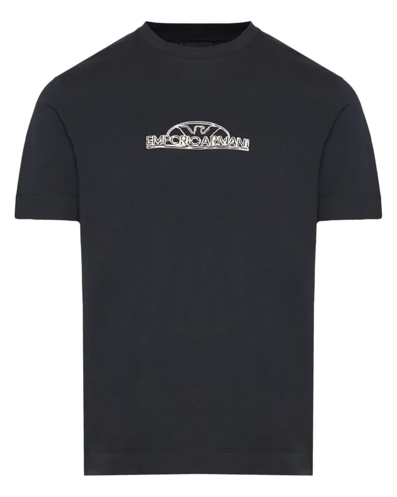 Emporio Armani T-Shirt mit Logo-Print - Blau Blau