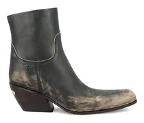 Memphis Cowboystiefel im Distressed-Look - Schwarz