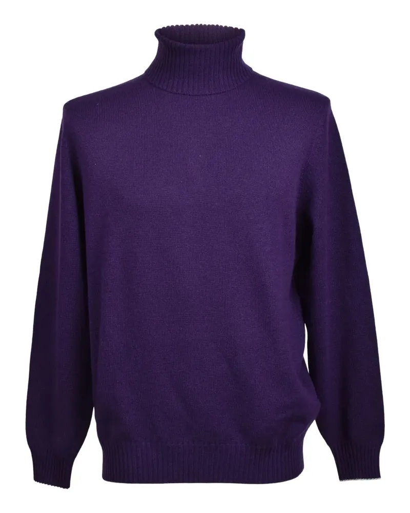 Brunello Cucinelli Rollkragenpullover mit gerippten Bündchen - Violett Violett