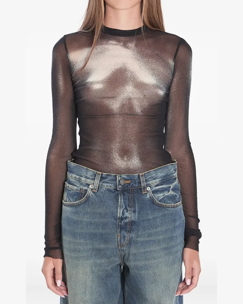 Jean Paul Gaultier Body Dust Langarmshirt - Schwarz Schwarz