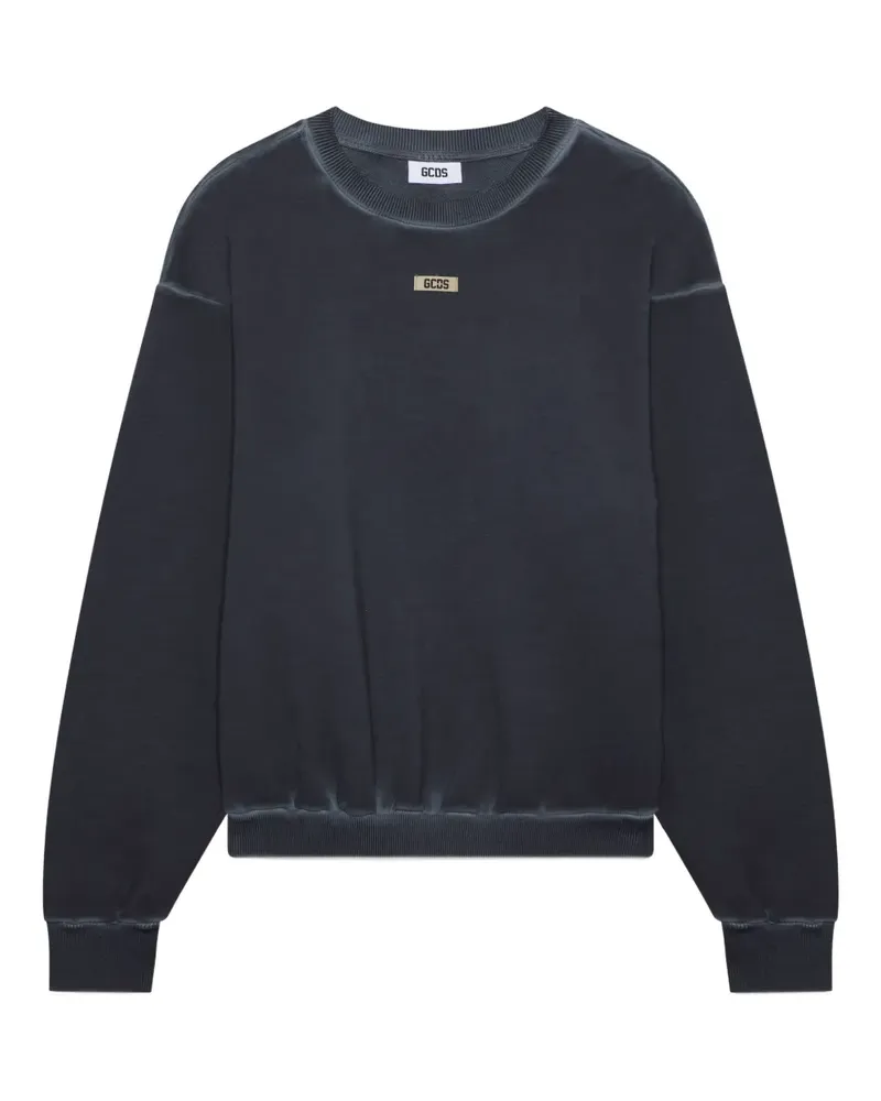 GCDS Sweatshirt mit Logo-Schild - Blau Blau