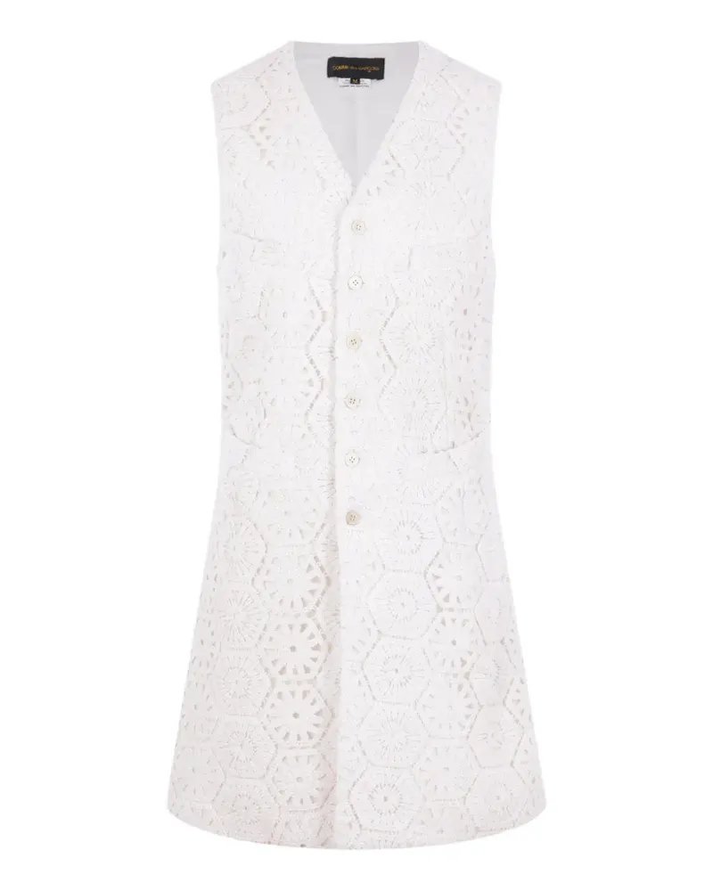 Comme des Garçons crochet-knit jute dress - Weiß Weiß