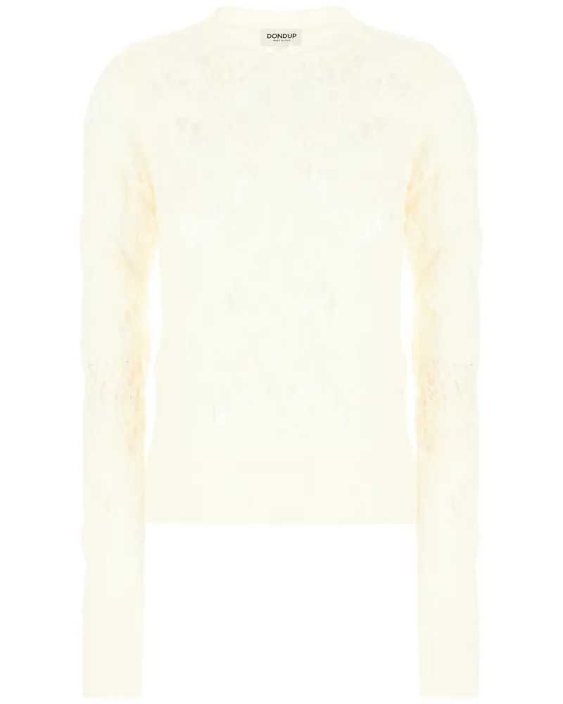 Dondup Pullover mit Zopfmuster - Weiß Weiß
