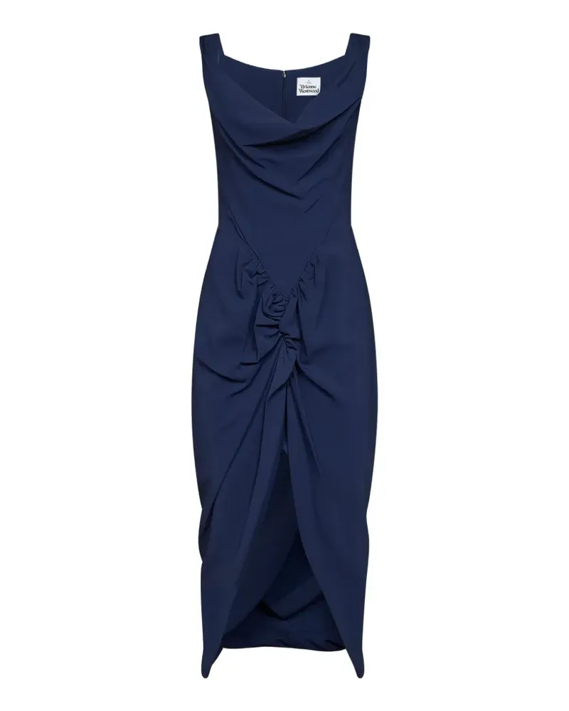 Vivienne Westwood draped asymmetric midi dress - Blau Blau