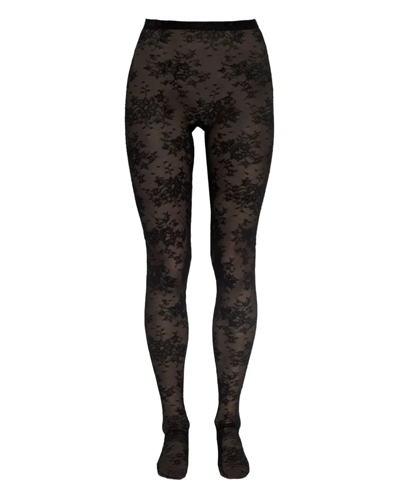 Balenciaga Strumpfhose mit Spitze - Schwarz Schwarz