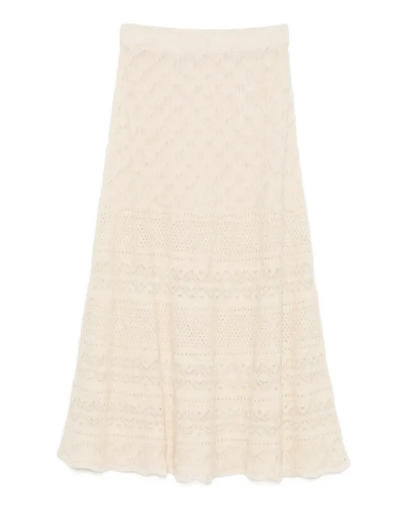 D.EXTERIOR pointelle-knit flared skirt - Nude Nude
