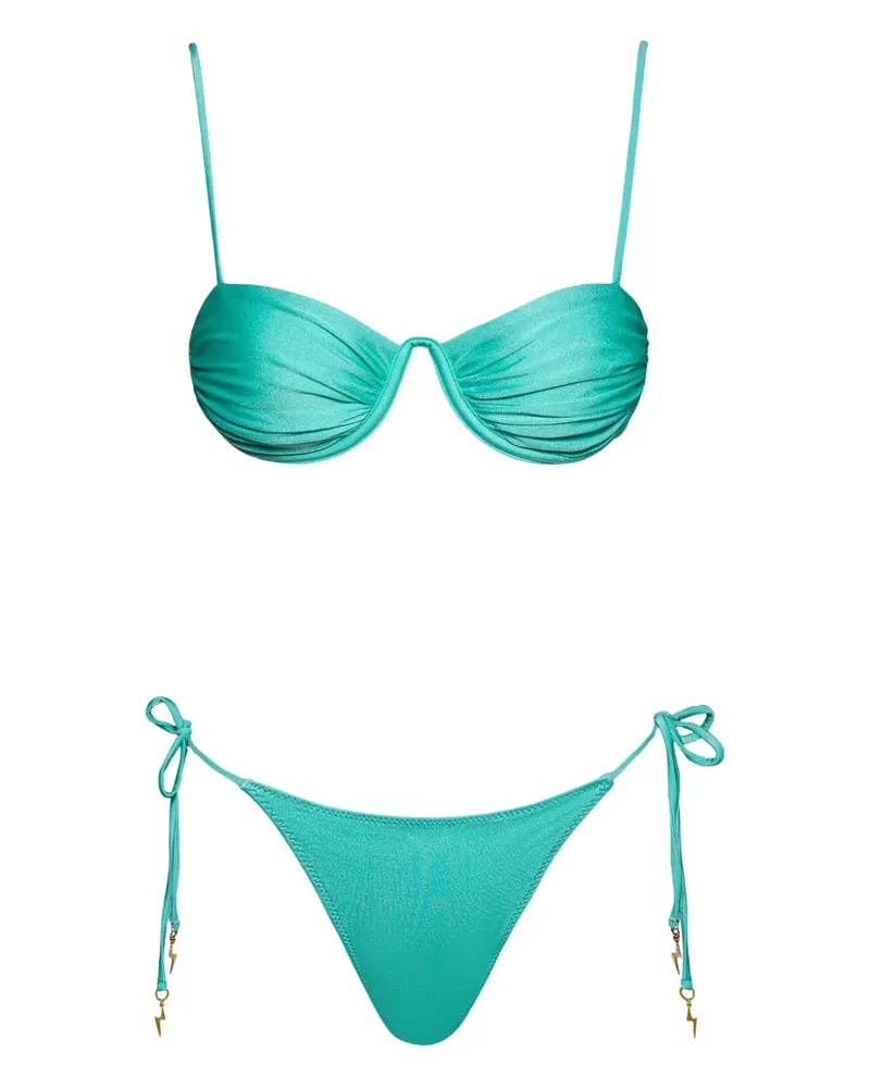 Noire Swimwear Geraffter Bikini - Blau Blau