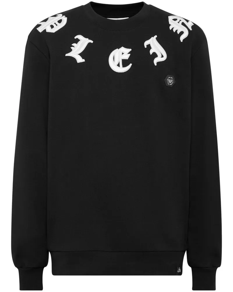 Philipp Plein Sweatshirt mit Gothic-Stickerei - Schwarz Schwarz