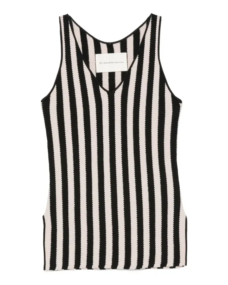 By Malene Birger Gestreiftes Hallie Oberteil mit V-Ausschnitt - Schwarz Schwarz