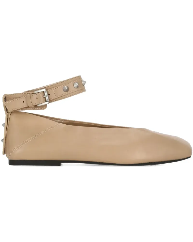 ash Flache Pumps mit Nieten - Nude Nude