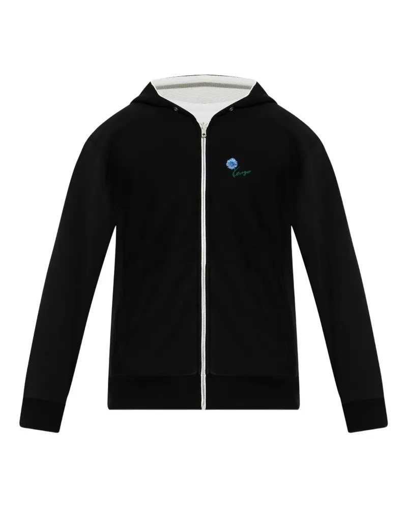 Kenzo Wendbarer Hoodie mit Blumenstickerei - Schwarz Schwarz