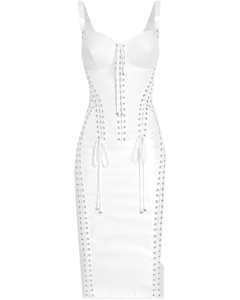 Dolce & Gabbana Midikleid mit Einsätzen - Weiß Weiß