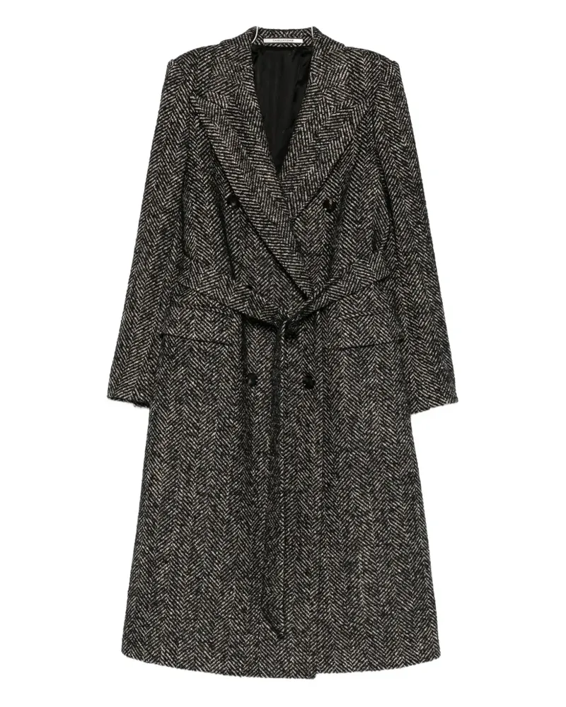 Tagliatore herringbone double-breasted coat - Schwarz Schwarz